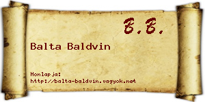 Balta Baldvin névjegykártya